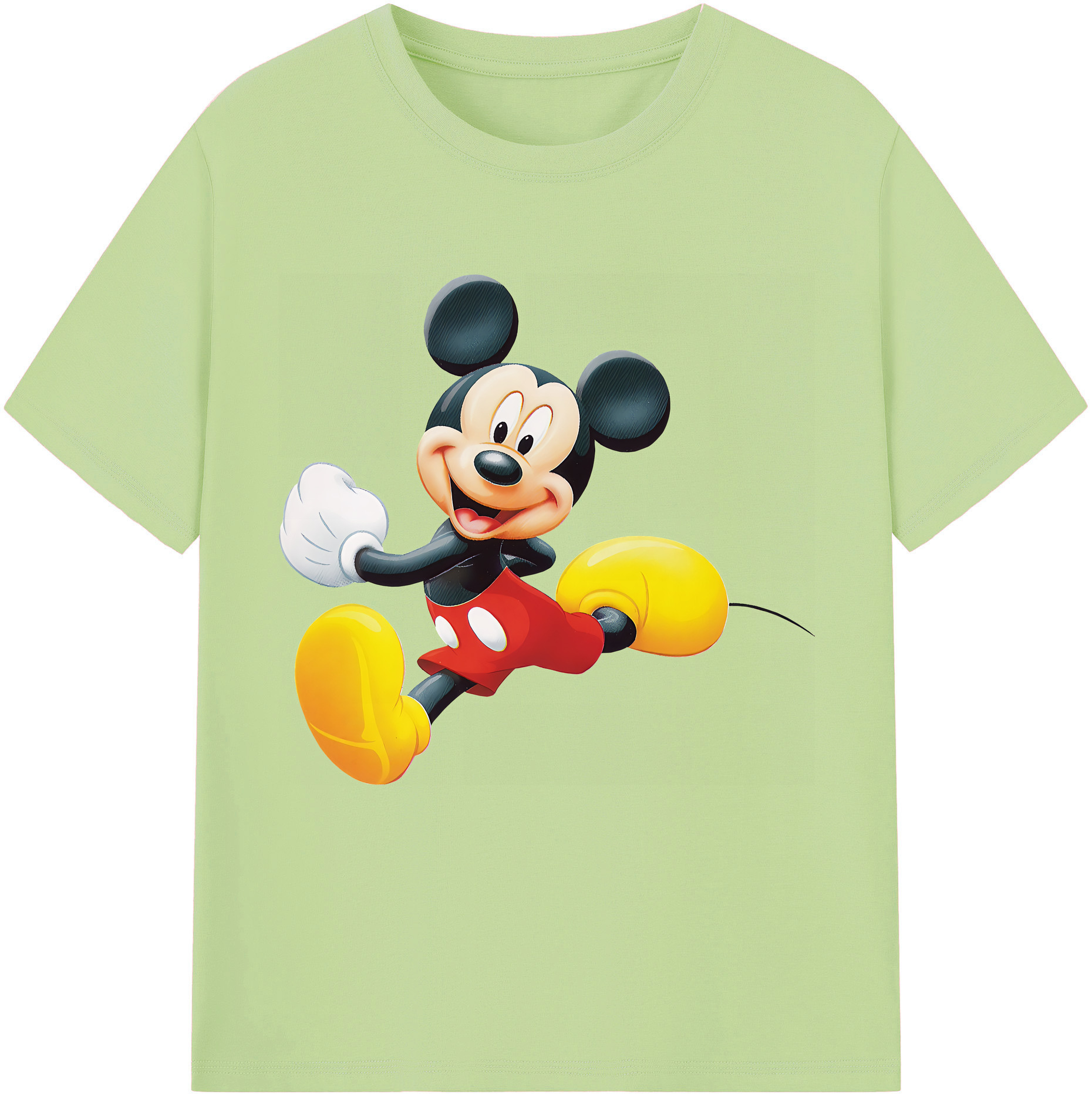 （画像用） ミッキーマウス Mickey Mouse 綿100％半袖Tシャツ（フロントプリント）